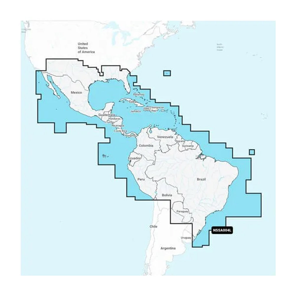 Garmin Navionics+ NSSA004L Marine Chart for Mexico, Caribbean, and South America