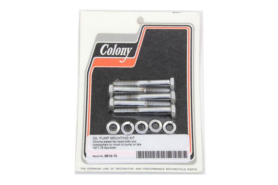Colony Oil Pump Mount Kit Chrome for Harley Davidson XL Models