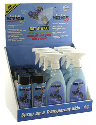 Bike Brite MM512D Moto Mask On/Off Pop Display - Durable Bike Cleaning Accessory