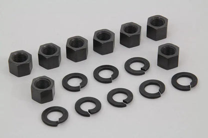 Colony Replica Parkerized Cylinder Base Nut Kit for Harley Davidson EL & FL Models by Colony