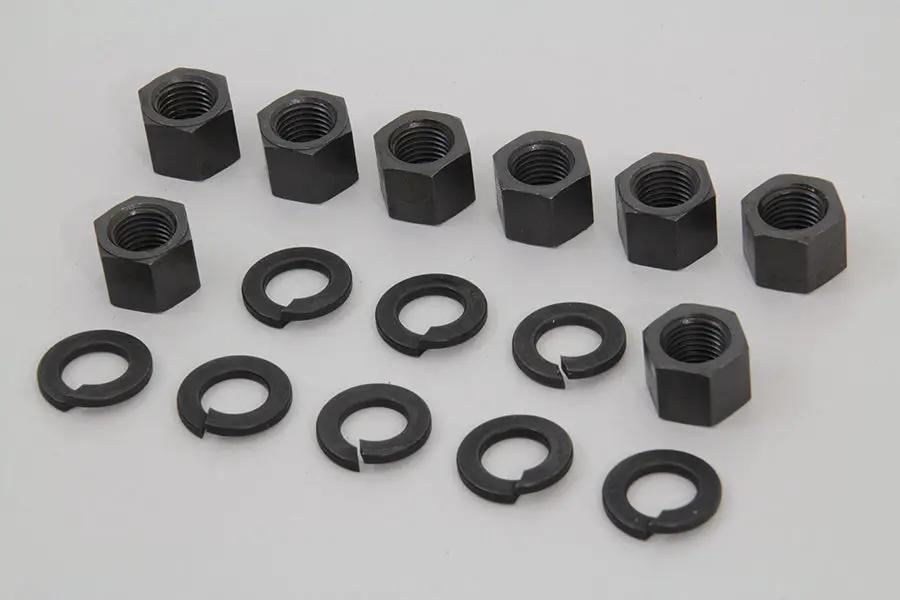 Colony Replica Parkerized Cylinder Base Nut Kit for Harley Davidson EL & FL Models by Colony