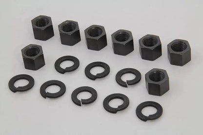 Colony Replica Parkerized Cylinder Base Nut Kit for Harley Davidson EL & FL Models by Colony