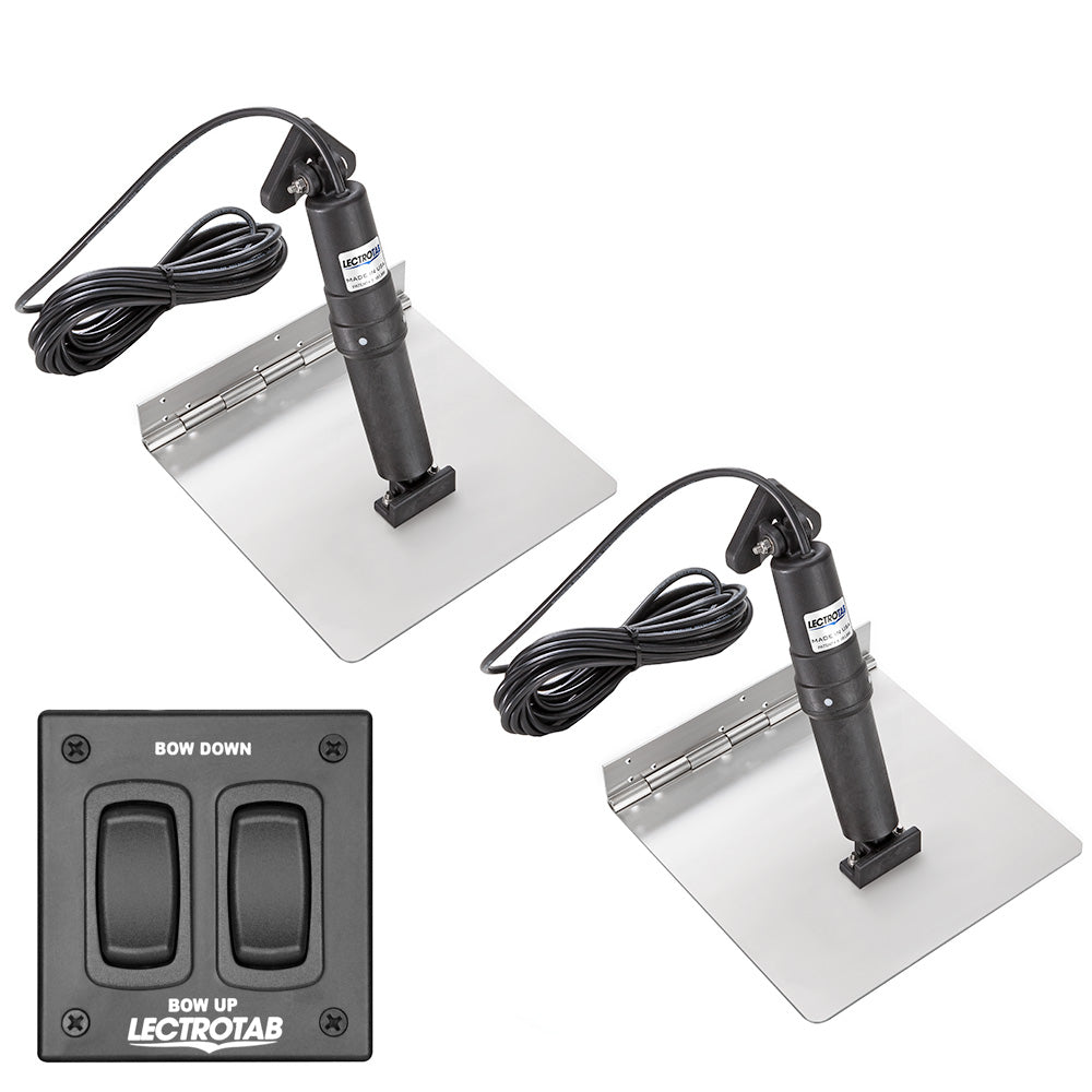 Lectrotab XKA Stainless Steel Trim Tab Kit with Rocker Switch - 9 x 9 inches