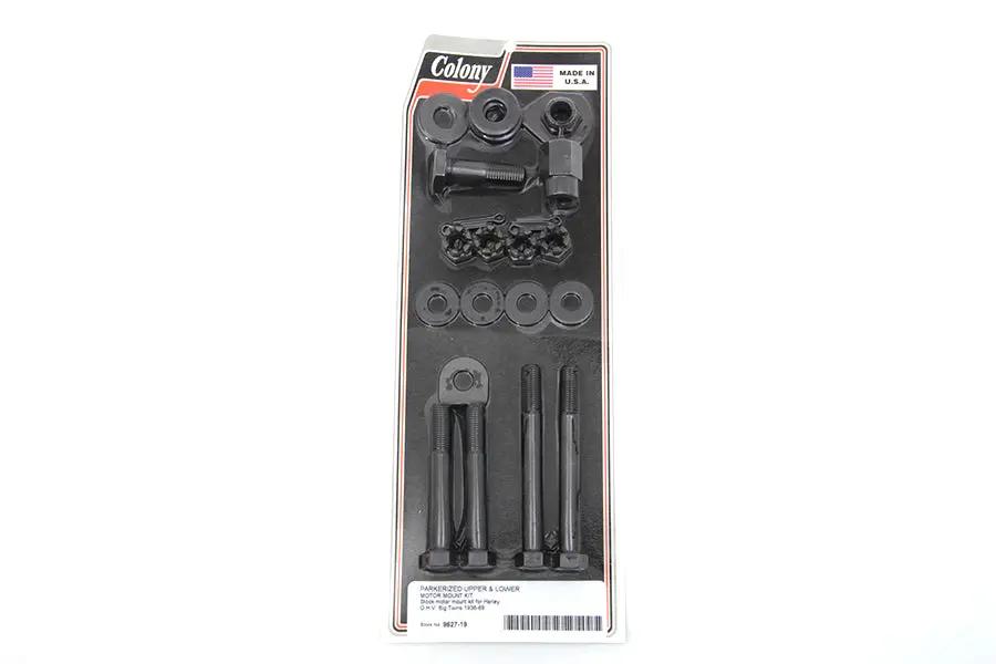 Colony Motor Mount Kit Parkerized for Harley Davidson EL and FL Models by Colony