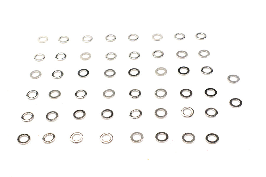 V-Twin Chrome Flat Washer 1/4 Inch Inner Diameter, Pack of 50
