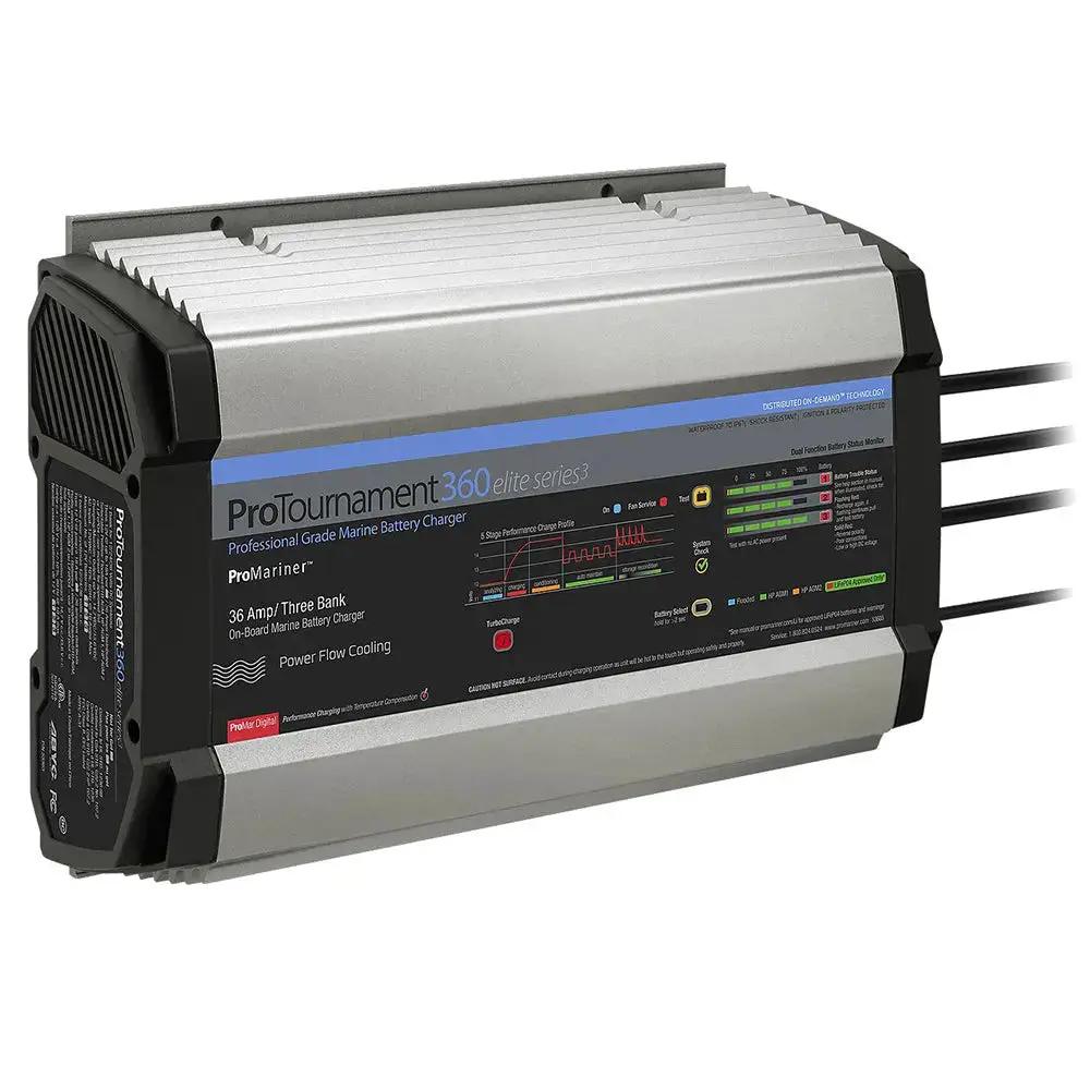 ProMariner ProTournament 360 Elite Series3 3-Bank Marine Battery Charger - 36 Amps with Waterproof Design by ProMariner