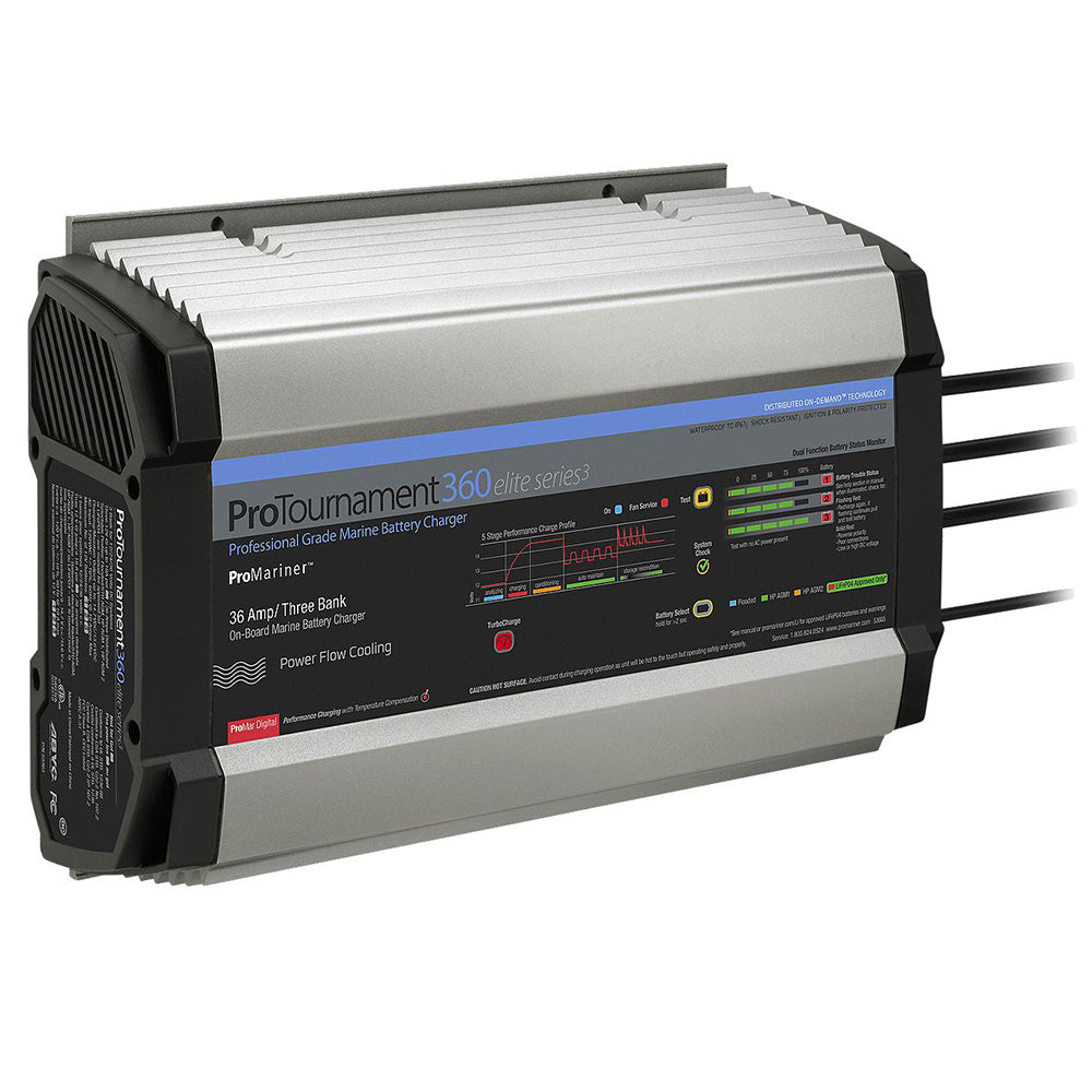 ProMariner ProTournament 360 Elite Series3 3-Bank Marine Battery Charger - 36 Amps with Waterproof Design