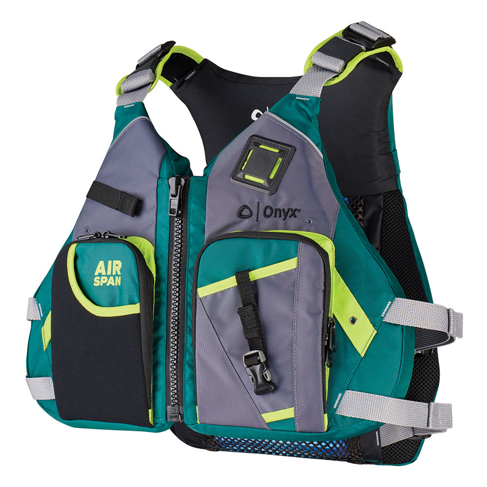Onyx Outdoor AirSpan Angler Life Jacket, XS/SM, Green - 123200-400-020-23