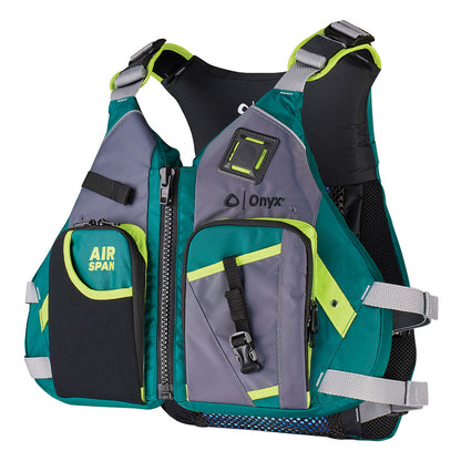 Onyx Outdoor AirSpan Angler Life Jacket, XS/SM, Green - 123200-400-020-23