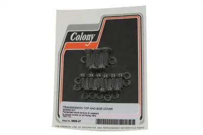 Colony Parkerized Transmission Cover Screw Kit for Harley Davidson WL Models by Colony