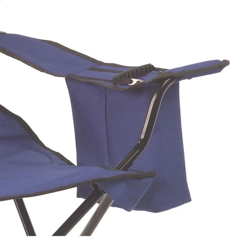Coleman Cooler Quad Chair in Blue with Built-In 4-Can Cooler and Cushioned Comfort by Coleman