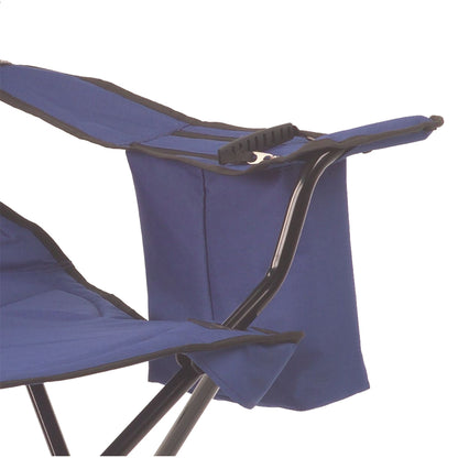 Coleman Cooler Quad Chair in Blue with Built-In 4-Can Cooler and Cushioned Comfort
