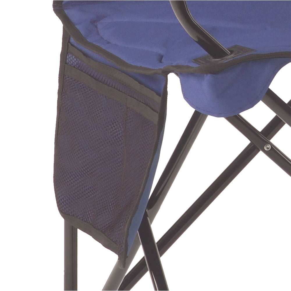 Coleman Cooler Quad Chair in Blue with Built-In 4-Can Cooler and Cushioned Comfort