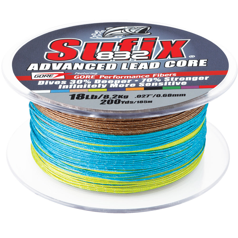 Sufix 832 Advanced Lead Core Line - 12lb, 10-Color Metered, 200 Yards