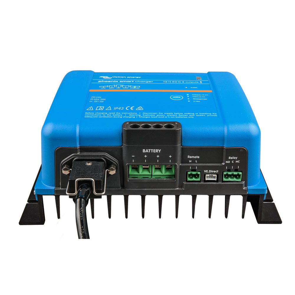 Victron Energy Phoenix Smart IP43 Charger 12/50 (3) - Adaptive 120-240VAC Marine Battery Charger