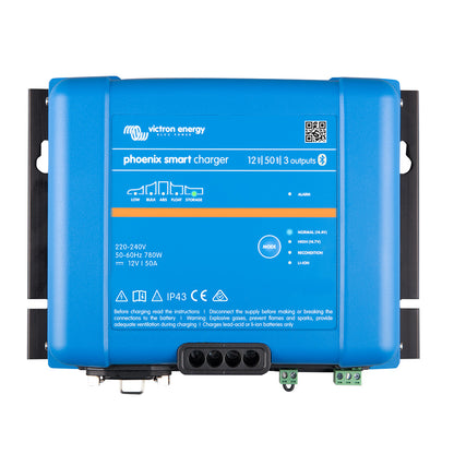 Victron Energy Phoenix Smart IP43 Charger 12/50 (3) - Adaptive 120-240VAC Marine Battery Charger