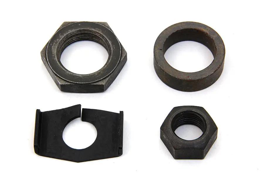 V-Twin Parkerized Rear Axle Nut and Lock Kit for Harley Davidson WL (1941-1950) by V-Twin