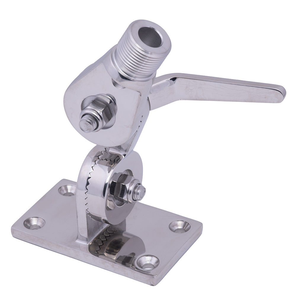 Whitecap Heavy-Duty Ratchet Antenna Mount - Model S-1802BC in 316 Stainless Steel