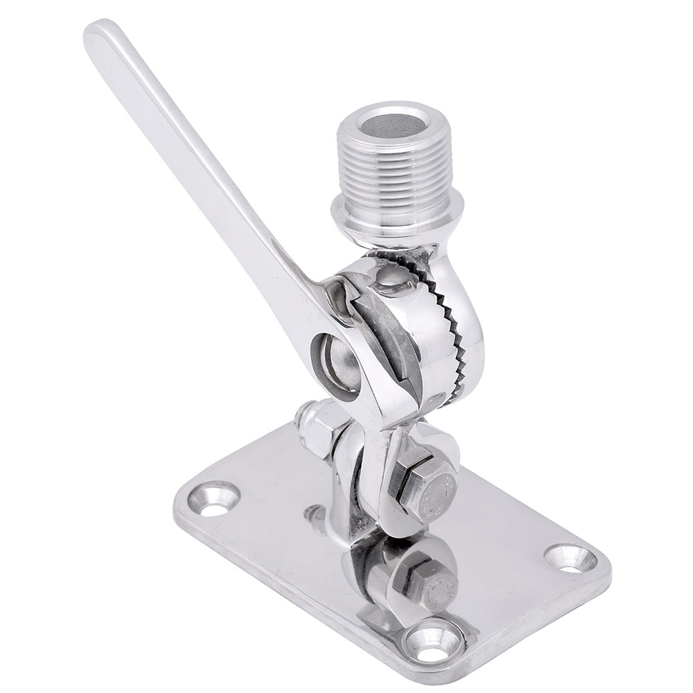 Whitecap Ratchet Antenna Mount S-1802C - 316 Stainless Steel for Up to 15' Antennas