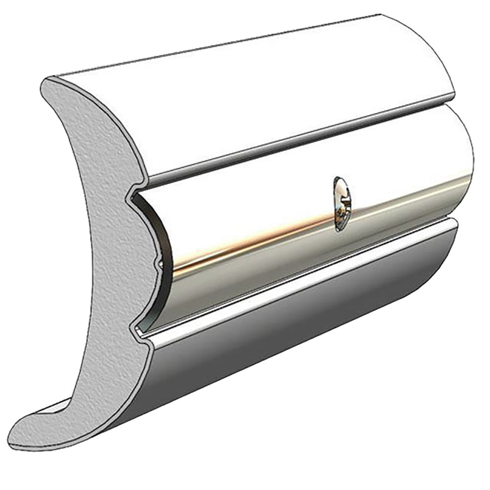 TACO Marine V21-9906WHC60D-1 Rigid Vinyl Flex-Core Rub Rail, 2 x 7/8 inches - Frosty White, 60 feet