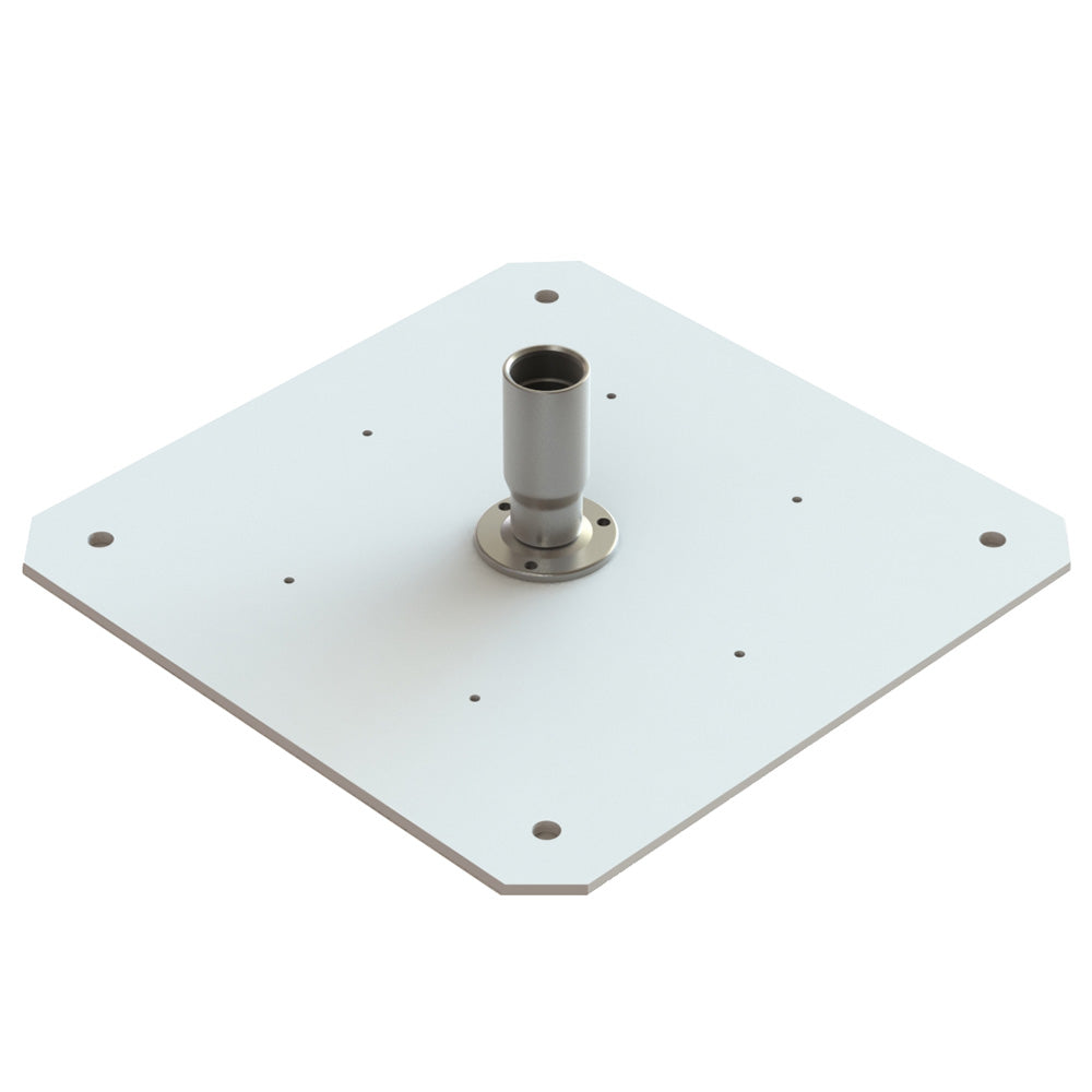 Seaview Starlink Adapter Plate for 24-Inch KVH Domes with Stainless Steel 1-Inch-14 Threaded Adapter and Fixed Base