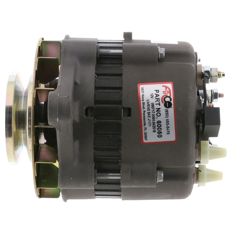 ARCO Marine Premium Replacement Alternator with Single Groove Pulley – 12V, 55A for Late Model Mercruiser