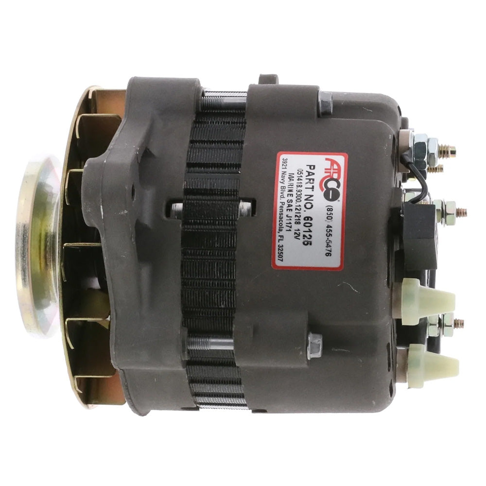 ARCO Marine Premium Replacement Inboard Alternator with Single Groove Pulley - 12V 55A