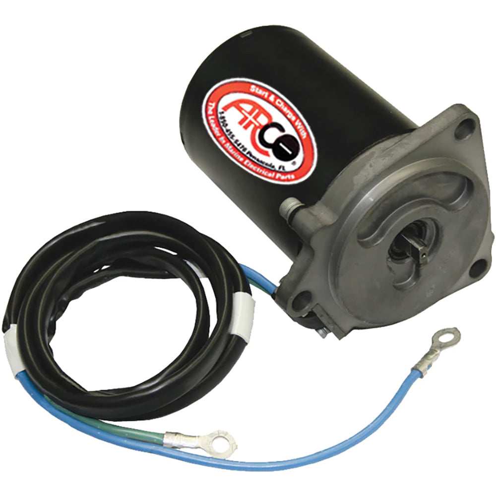 ARCO Marine Replacement Outboard Tilt Trim Motor for Yamaha - 2-Wire, 3-Bolt Mount, Flat Blade Shaft