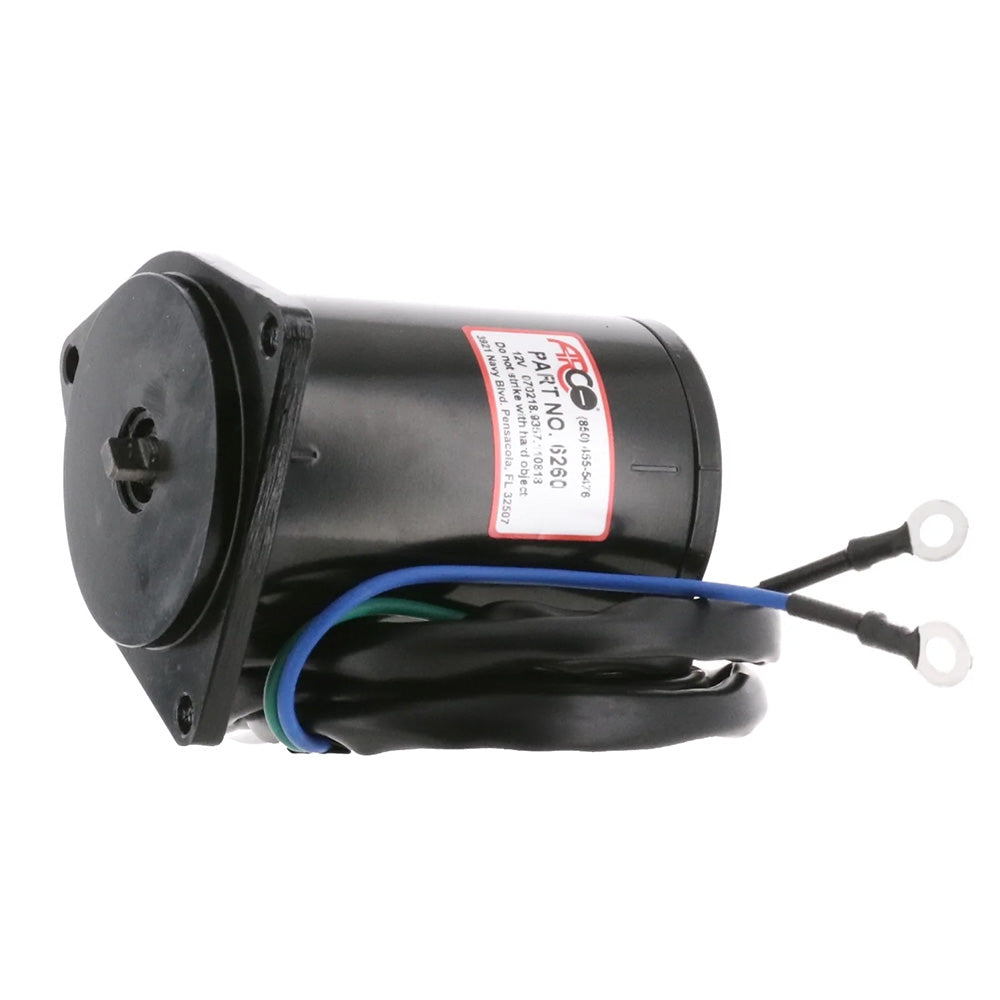 ARCO Marine Yamaha Replacement Outboard Tilt Trim Motor - 2-Wire, 3-Bolt Mount, Flat Blade Shaft