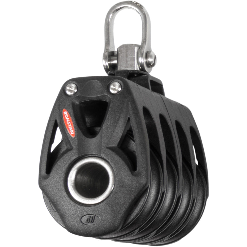 Ronstan Series 40 Orbit BB Quad Block with Swivel Shackle – Lightweight Performance Marine Hardware