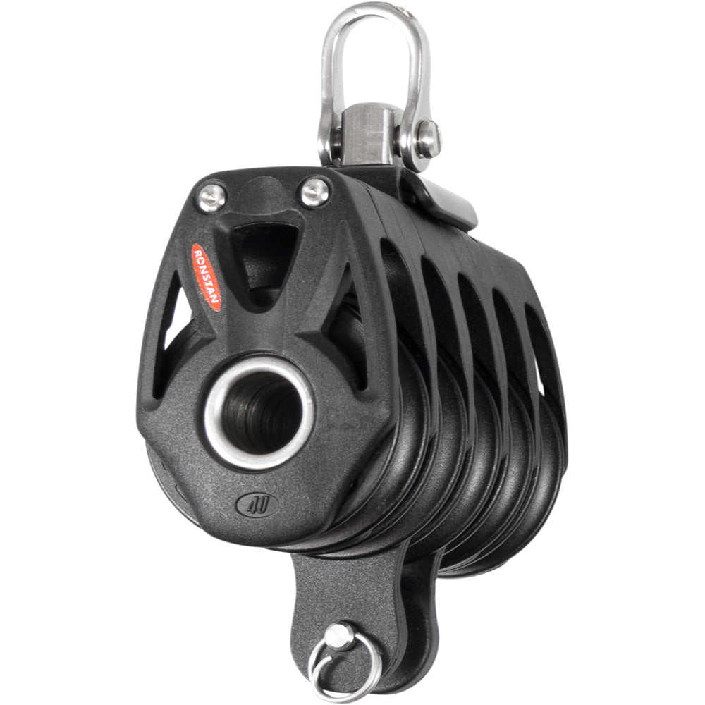 Ronstan Series 40 Orbit BB Quin Block with Becket and Swivel Shackle