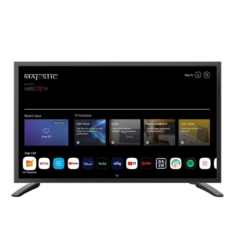 Majestic Global USA 19-Inch 12V Smart LED TV with webOS, Mirror Cast & Bluetooth
