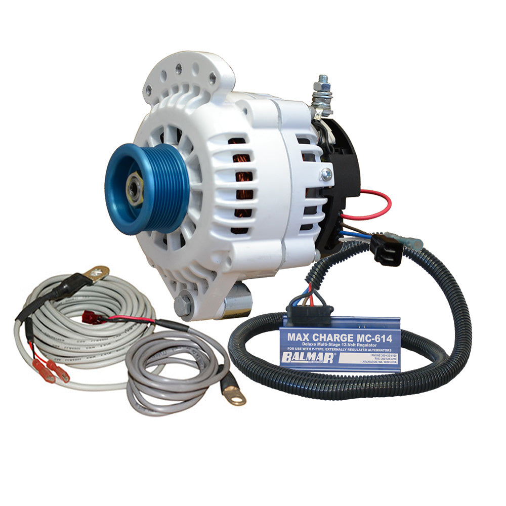 Balmar 100 Amp Alternator Kit for 12V Marine and Industrial Engines with Spindle Mount and J10 Pulley