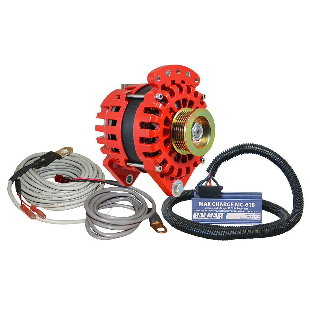 Balmar Alternator 170 AMP Kit for 12V Systems with Dual Foot Saddle Mount and K6 Pulley