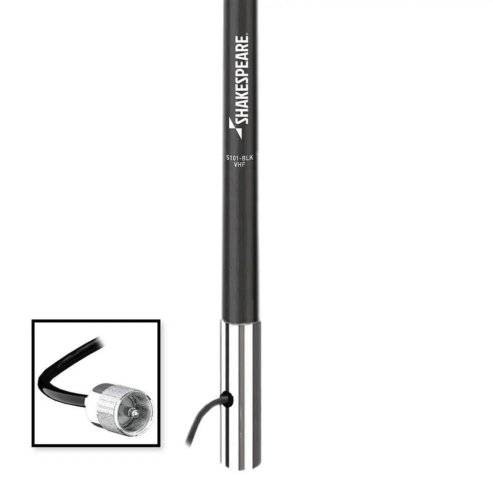Shakespeare 5101 8' Classic VHF Marine Antenna with 15' RG-58 Cable - Black by Shakespeare
