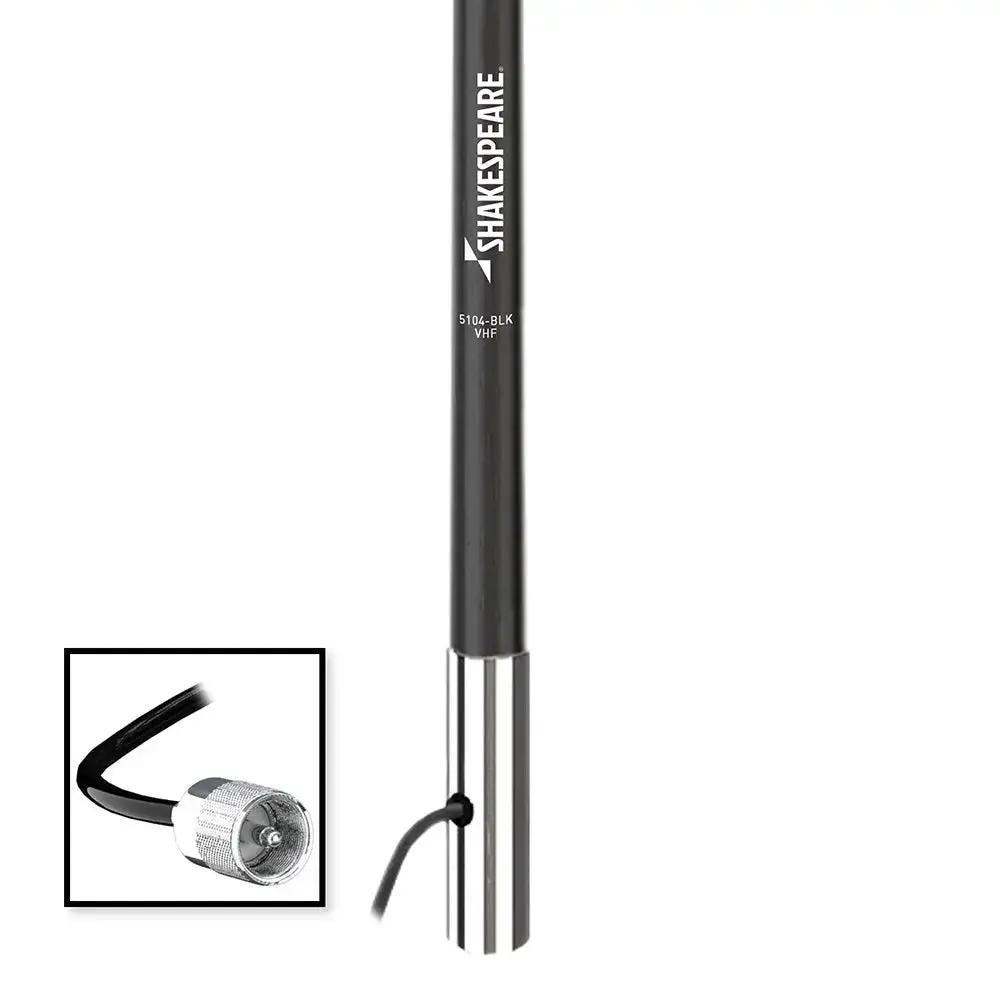 Shakespeare 5104 4' Classic VHF Antenna with 15 ft RG-58 Cable - Black by Shakespeare