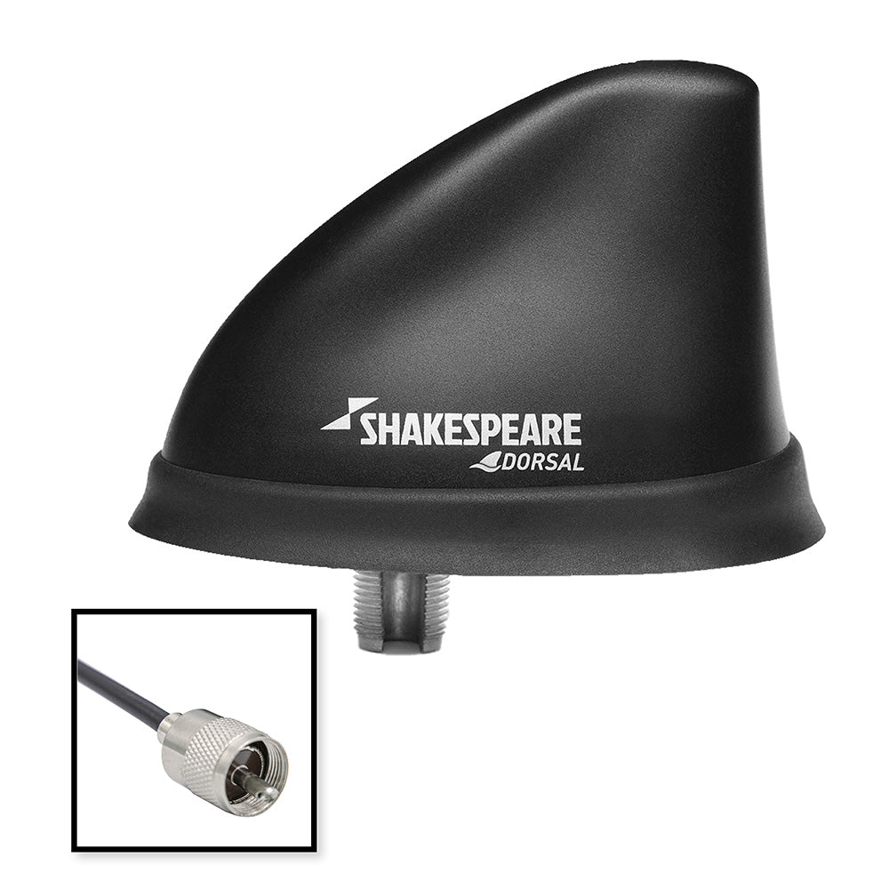 Shakespeare Dorsal Antenna Black Low Profile 26' RGB Cable with PL-259 - Short-Range Marine VHF Antenna