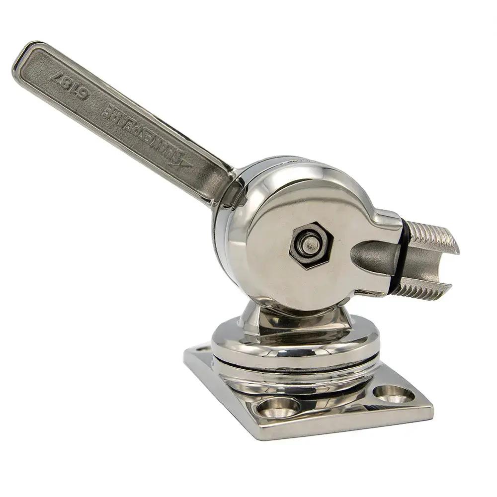 Shakespeare 6187 Sleek & Compact Stainless Steel Rotatable 4-Way Ratchet Mount by Shakespeare