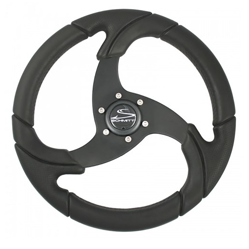 Schmitt Marine Folletto 14.2-Inch Black Polished Polyurethane Boat Steering Wheel with 3/4-Inch Tapered Shaft