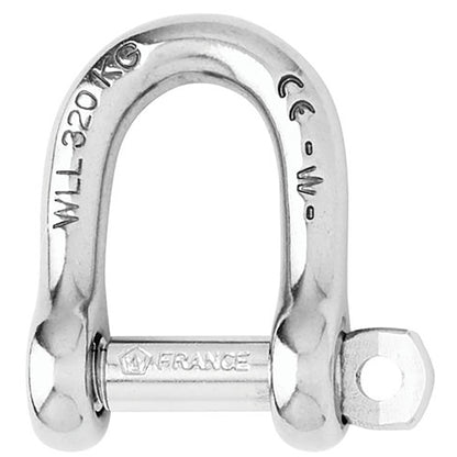 Wichard Marine Self-Locking D Shackle 12mm Diameter - 15/32" Pin for Industrial Lifting