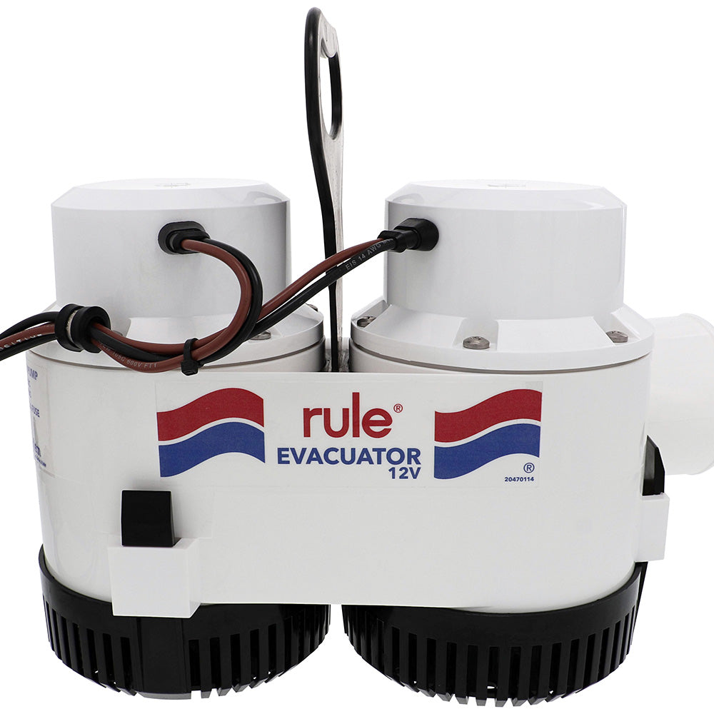 Rule 7700D GPH Evacuator High Volume Utility Pump - 12V for Fast Water Removal