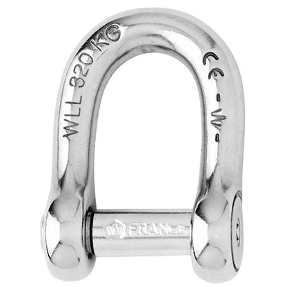 Wichard Marine Self-Locking Allen Head Pin D Shackle 10mm Diameter - Industrial Grade Stainless Steel