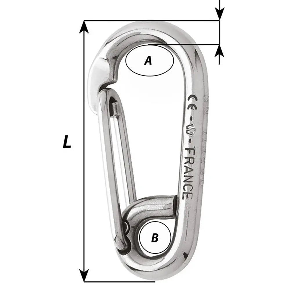 Wichard Marine Symmetric Carbin Hook 120mm Length - 15/32 inch Grade 316L Stainless Steel