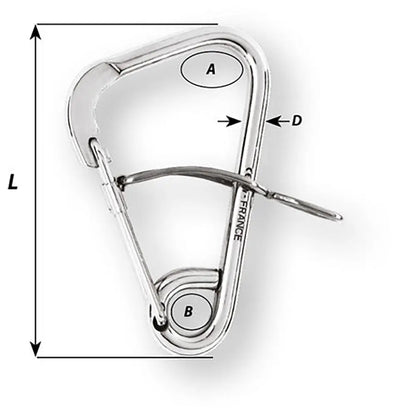 Wichard Marine Automatic Mooring Hook 6-11/16 Inch Length - Stainless Steel Marine Mooring Accessory