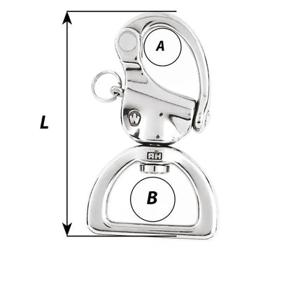 Wichard Marine HR Snap Shackle Webbing Swivel - 100mm (3-15/16") with Grade 17.4PH Stainless Steel
