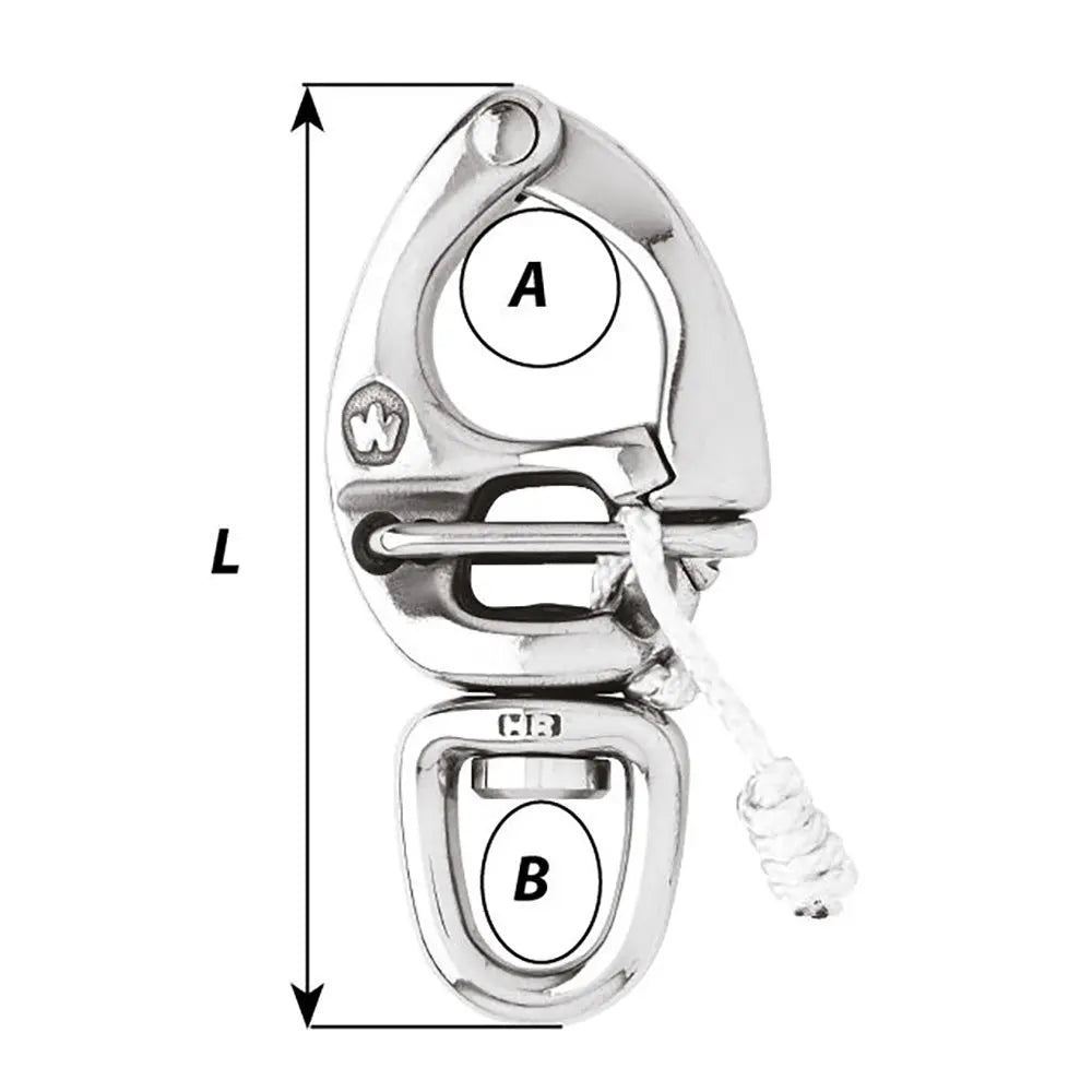 Wichard Marine HR Quick Release Snap Shackle with Swivel Eye - 110mm Length
