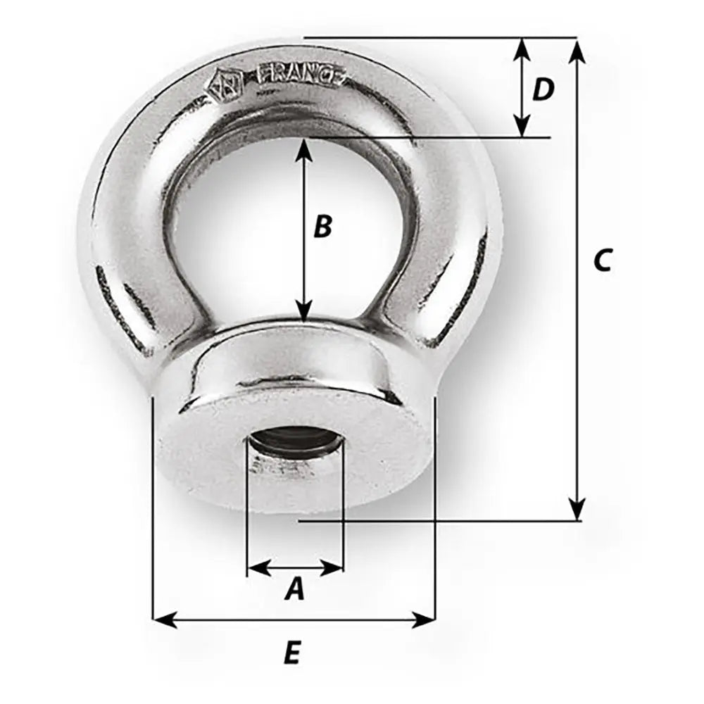 Wichard Marine 12mm Eye Nut with M14 Thread and 200mm Length