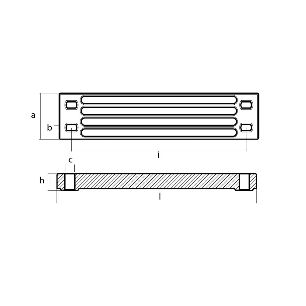 Tecnoseal Aluminum Yamaha Bar Anode for Engine Bracket - 200-300 HP Outboard Motor Protection