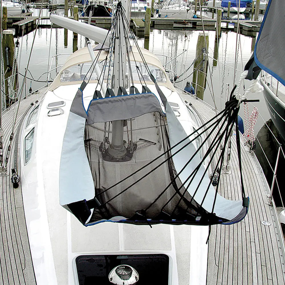 Blue Performance Hammock with Forestay Suspension - Marine-Grade Comfort and Durability