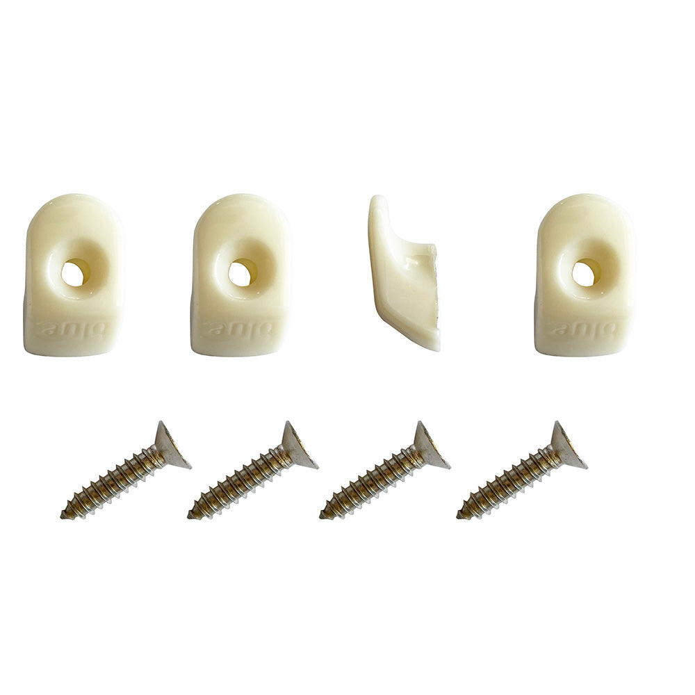 Blue Performance White Hooks & Screws Set - 4 Pieces